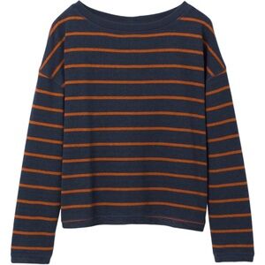 Prana-Cozy Up Polmdale Top-Nautical Heather Stripe Sweater